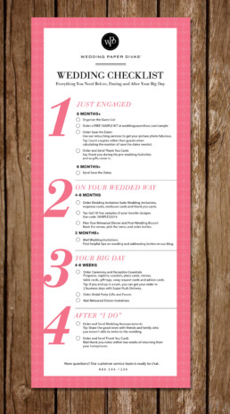 Wedding Checklist design. Everything you need before, during and after your big day.
