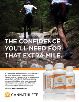 Cannathlete advertising poster design concept hikers.